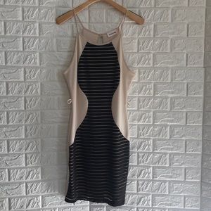 Style Rock striped panel contrast bodycon‎ dress
